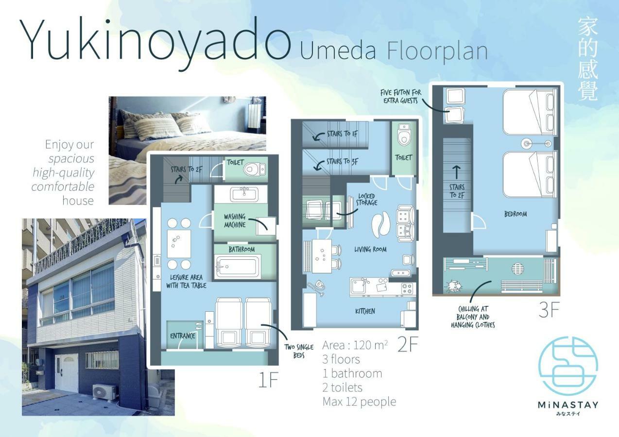 Ferienwohnung Yukinoyado Umeda Ōsaka Exterior foto